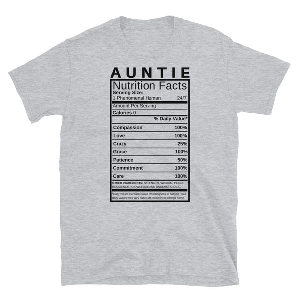Auntie Nutrition Facts T-Shirt