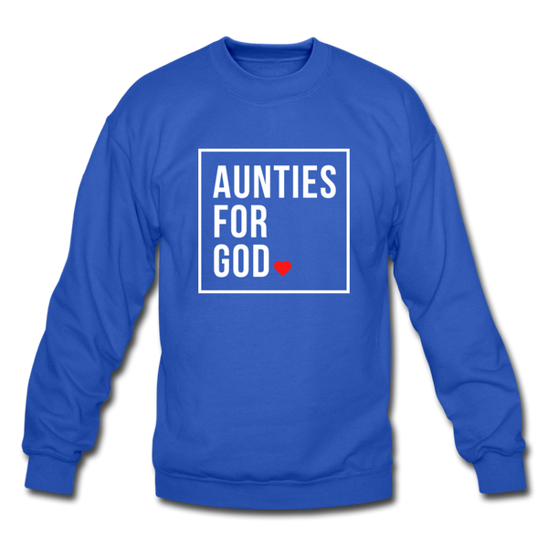 Aunties For God Crewneck Sweater - royal blue