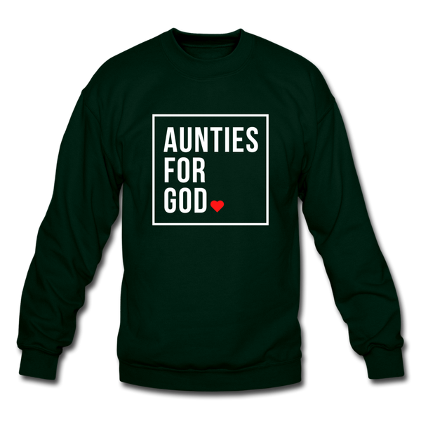 Aunties For God Crewneck Sweater - forest green