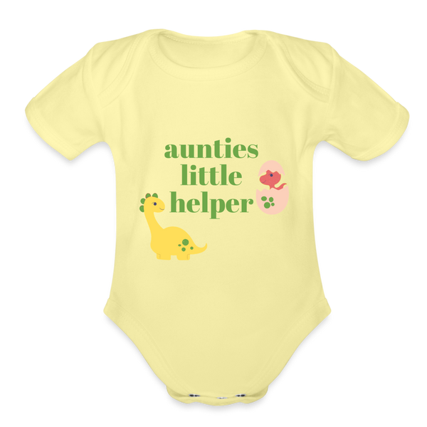 Aunties Little Helper Organic Baby Bodysuit - washed yellow