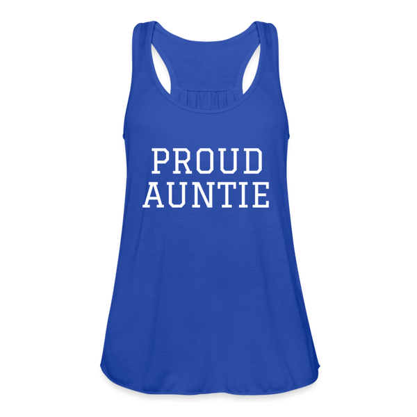 Women's Proud Auntie Flowy Tank Top - royal blue