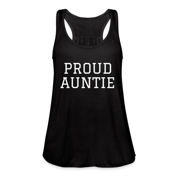 Women's Proud Auntie Flowy Tank Top - black