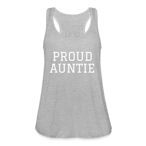 Women's Proud Auntie Flowy Tank Top - heather gray