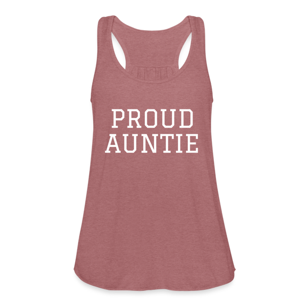Women's Proud Auntie Flowy Tank Top - mauve