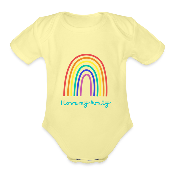 Organic I Love My Auntie Baby Bodysuit - washed yellow