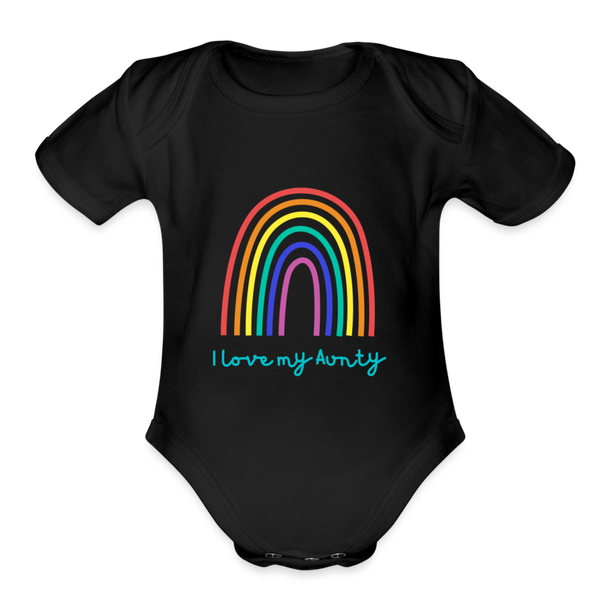 Organic I Love My Auntie Baby Bodysuit - black