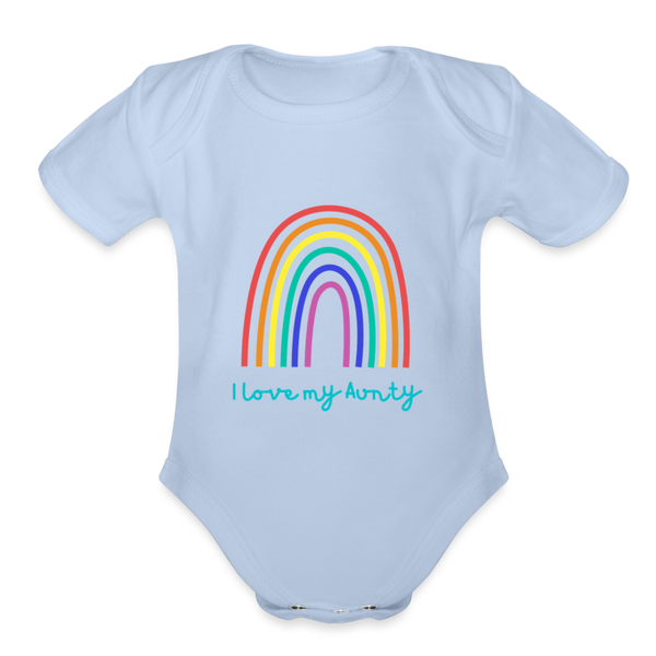 Organic I Love My Auntie Baby Bodysuit - sky