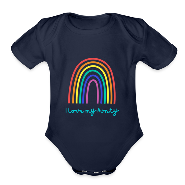 Organic I Love My Auntie Baby Bodysuit - dark navy